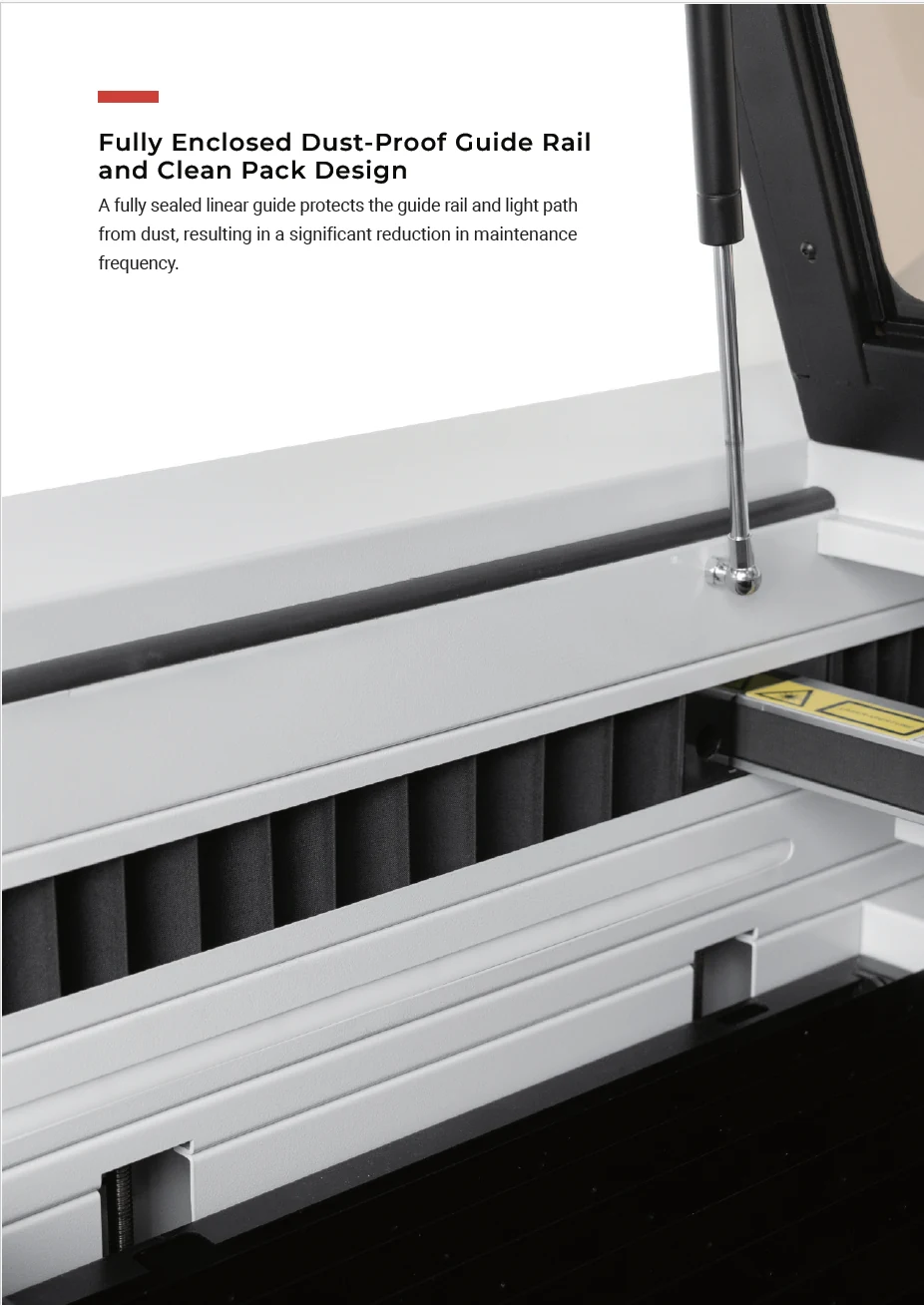 Enclosed guide rail and protected interior of the AEON Mira S family