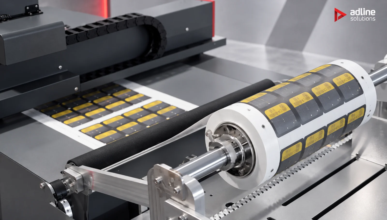 C6 series with optional roll feeder — automatic cutting of printed labels directly from the roll