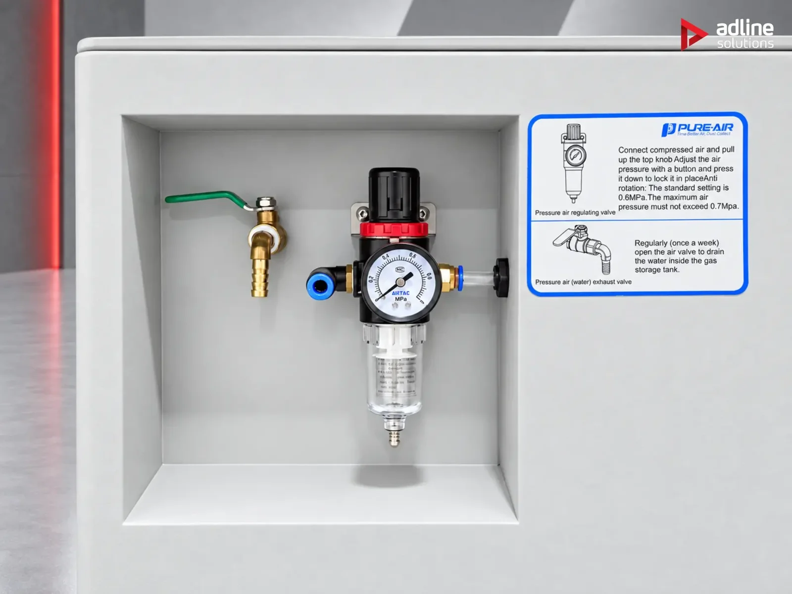 PURE-AIR PA-D1600 air regulator detail