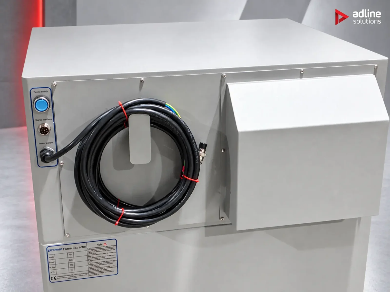 PURE-AIR PA-D1600i rear cable close-up