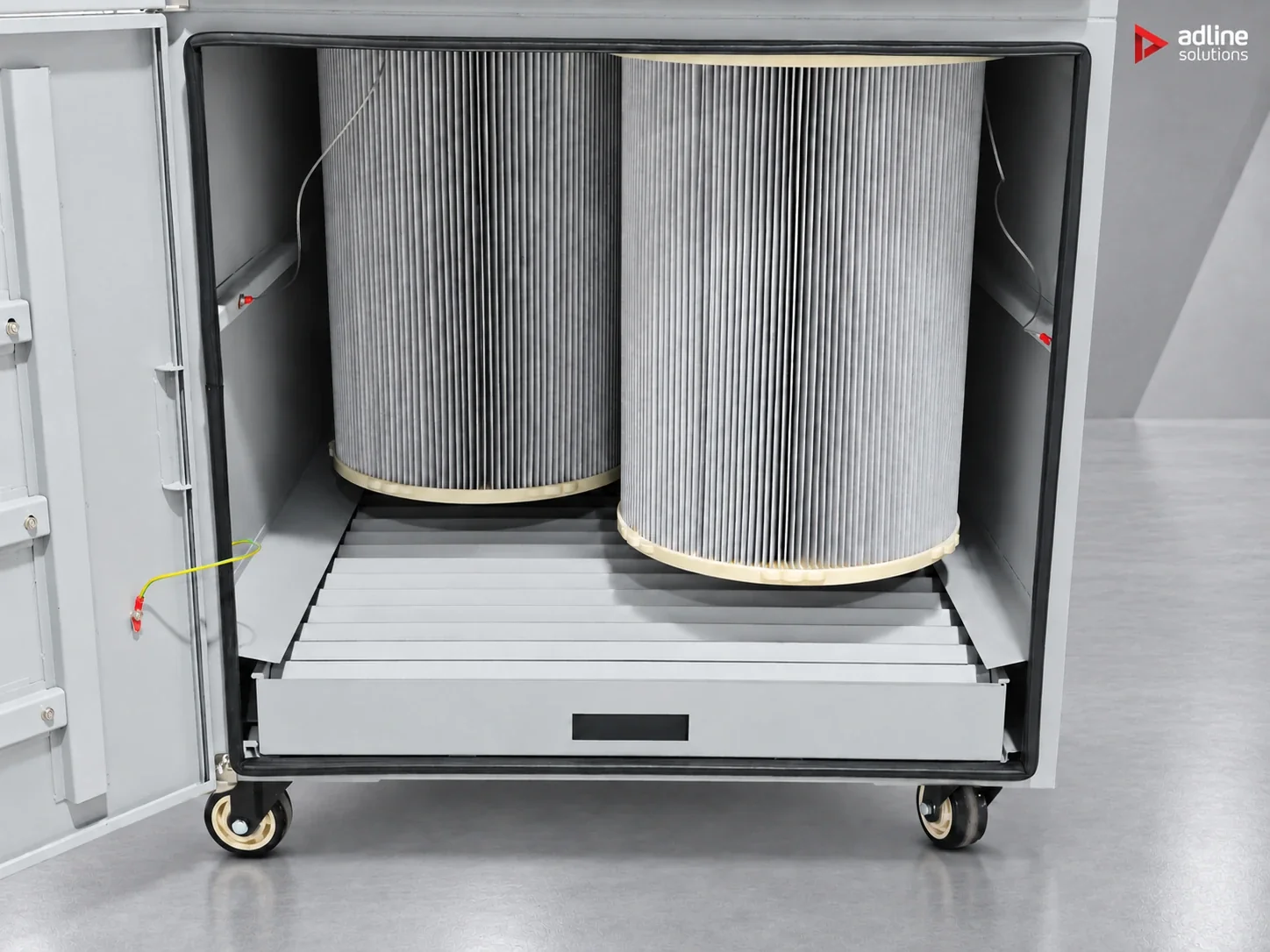 PURE-AIR PA-D2400 fume and dust extractor — cartridge filter compartment detail