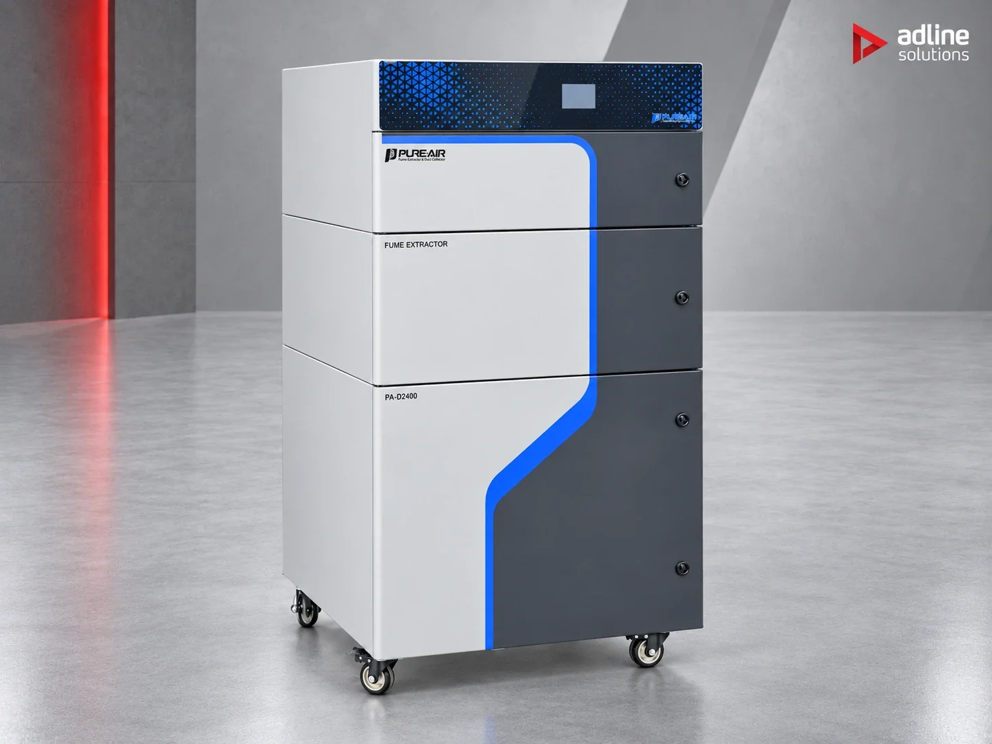 PURE-AIR PA-D2400i fume and dust extractor — front three-quarter view
