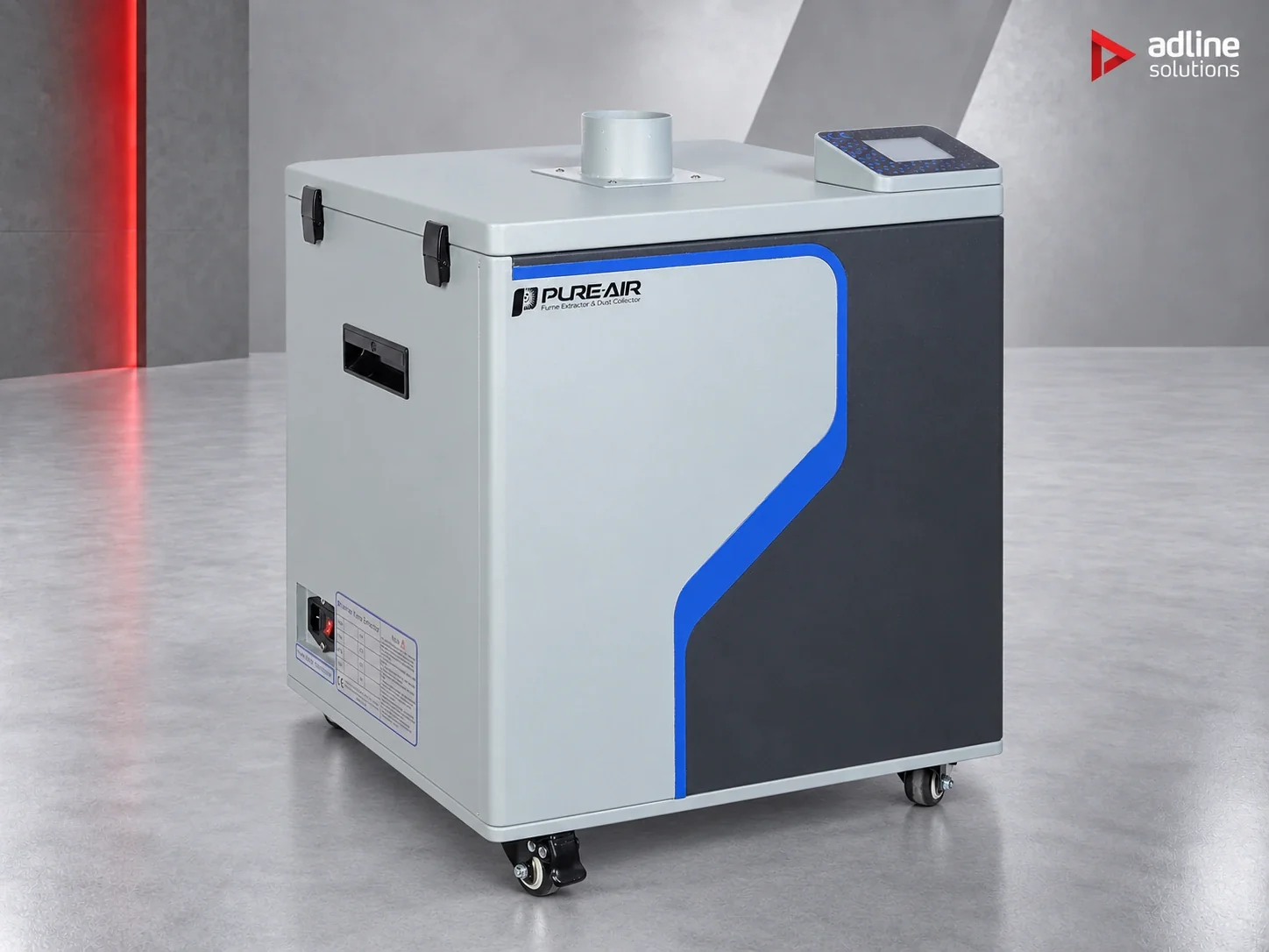 PURE-AIR PA-D500 fume and dust extractor, front three-quarter view without hose