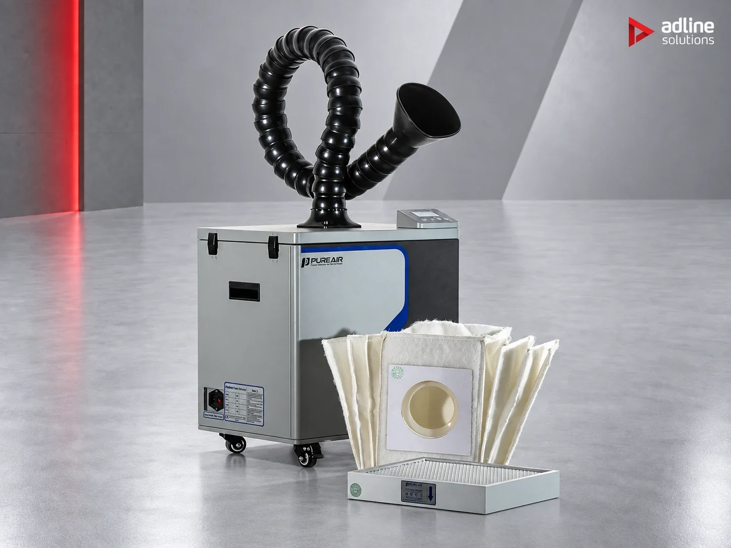 PURE-AIR PA-D500 with extraction arm and replacement filter set
