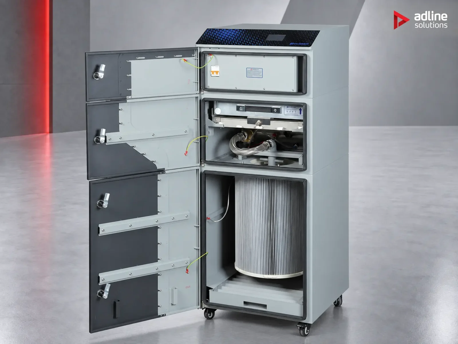 PURE-AIR PA-D800 with filtration compartments open