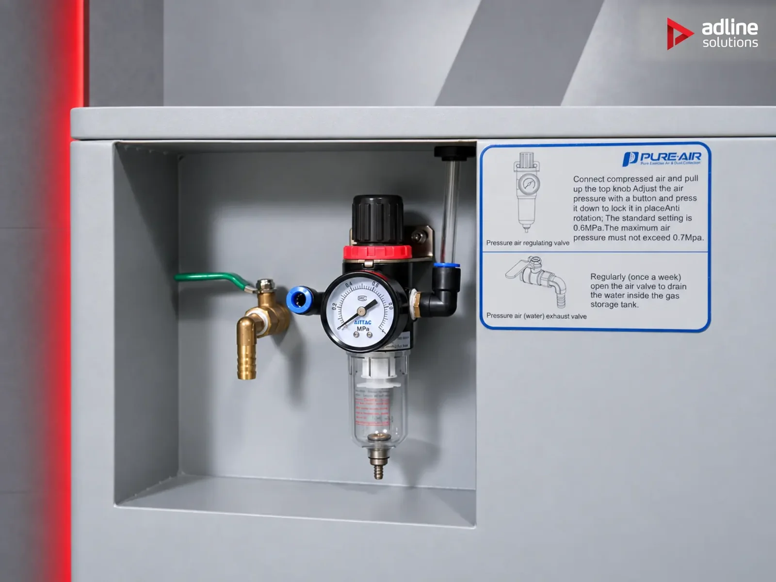 PURE-AIR PA-D800i air regulator detail