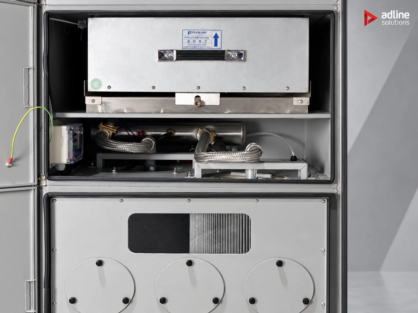 PURE-AIR PA-DFS1600i fume extractor — internal filtration and blower detail