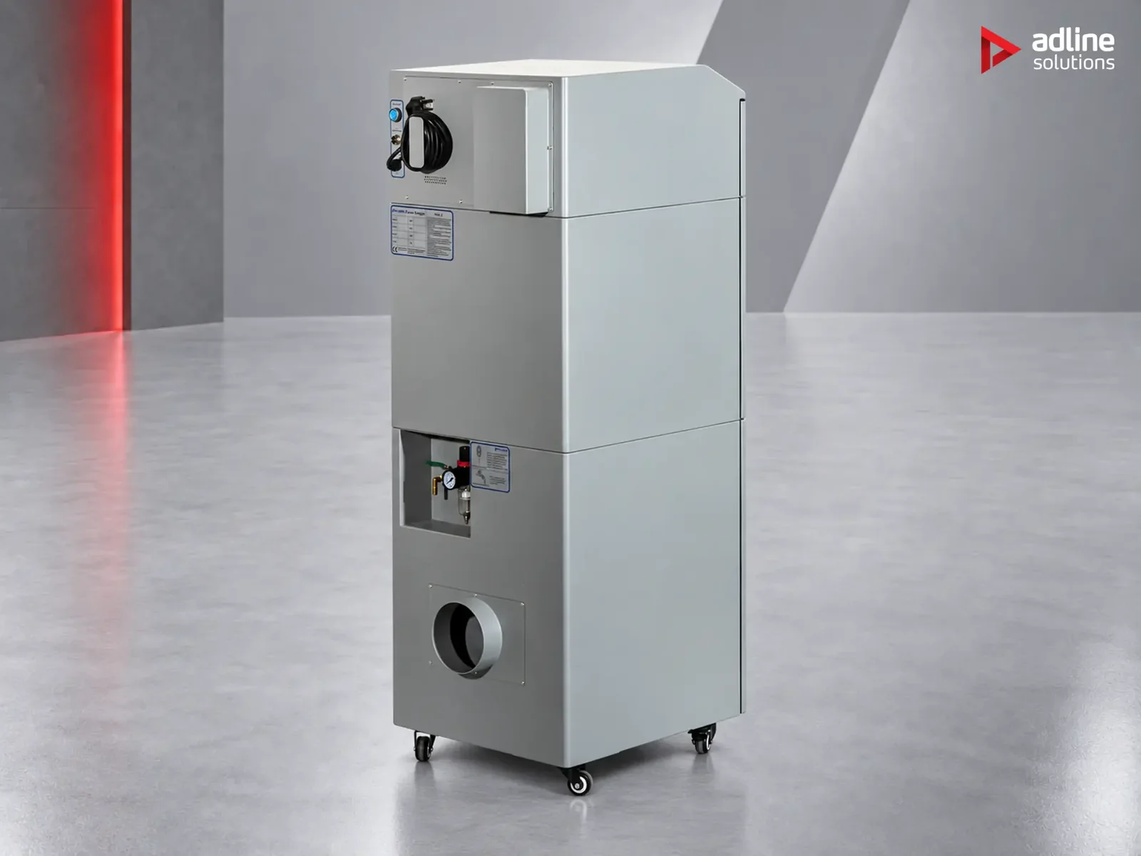 PURE-AIR PA-DFS800i fume extractor — rear view with power cable and extraction outlet