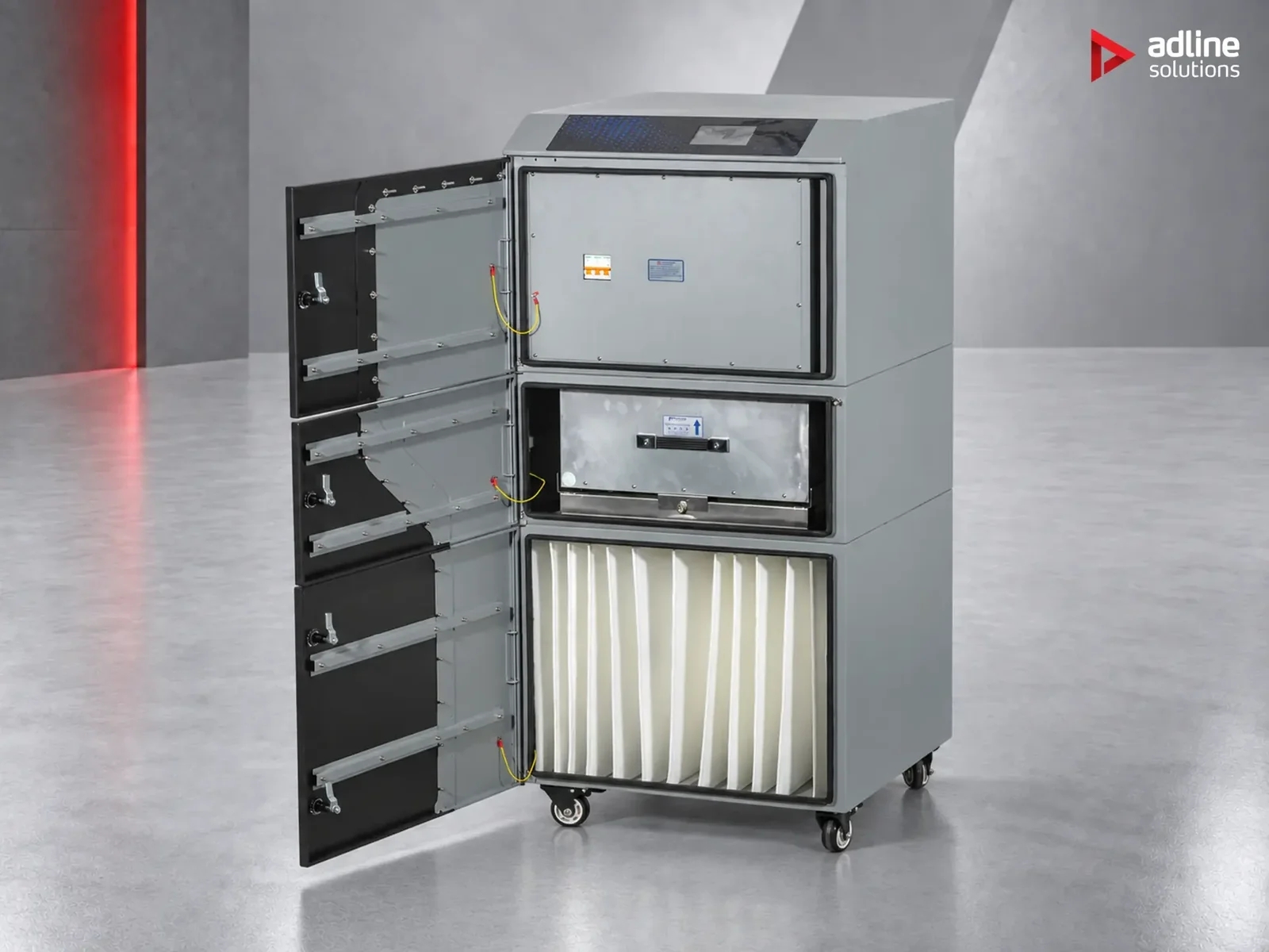 PURE-AIR PA-DS1600i with filtration compartments open