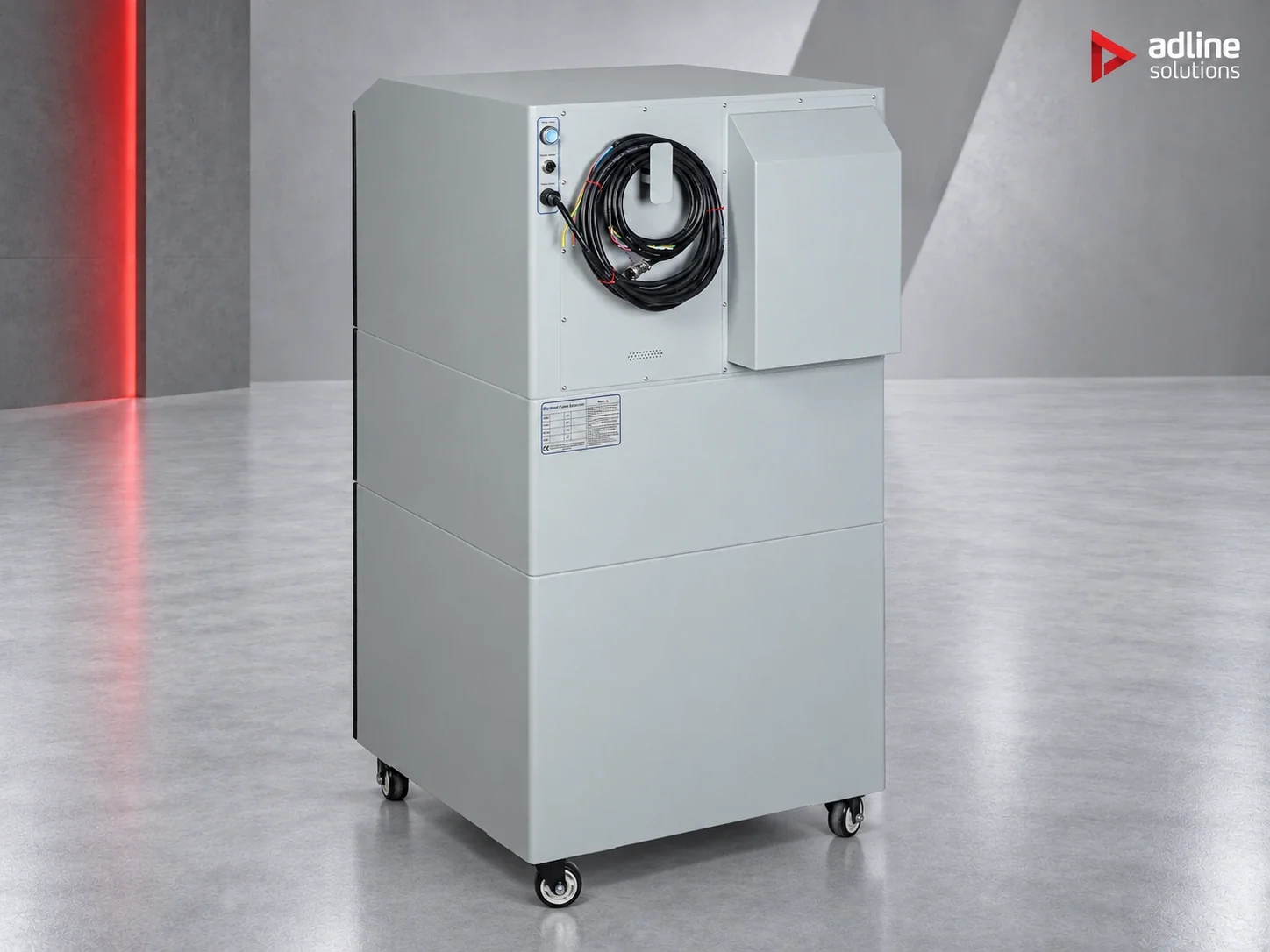 PURE-AIR PA-DS2400 rear view with power cable and extraction outlet