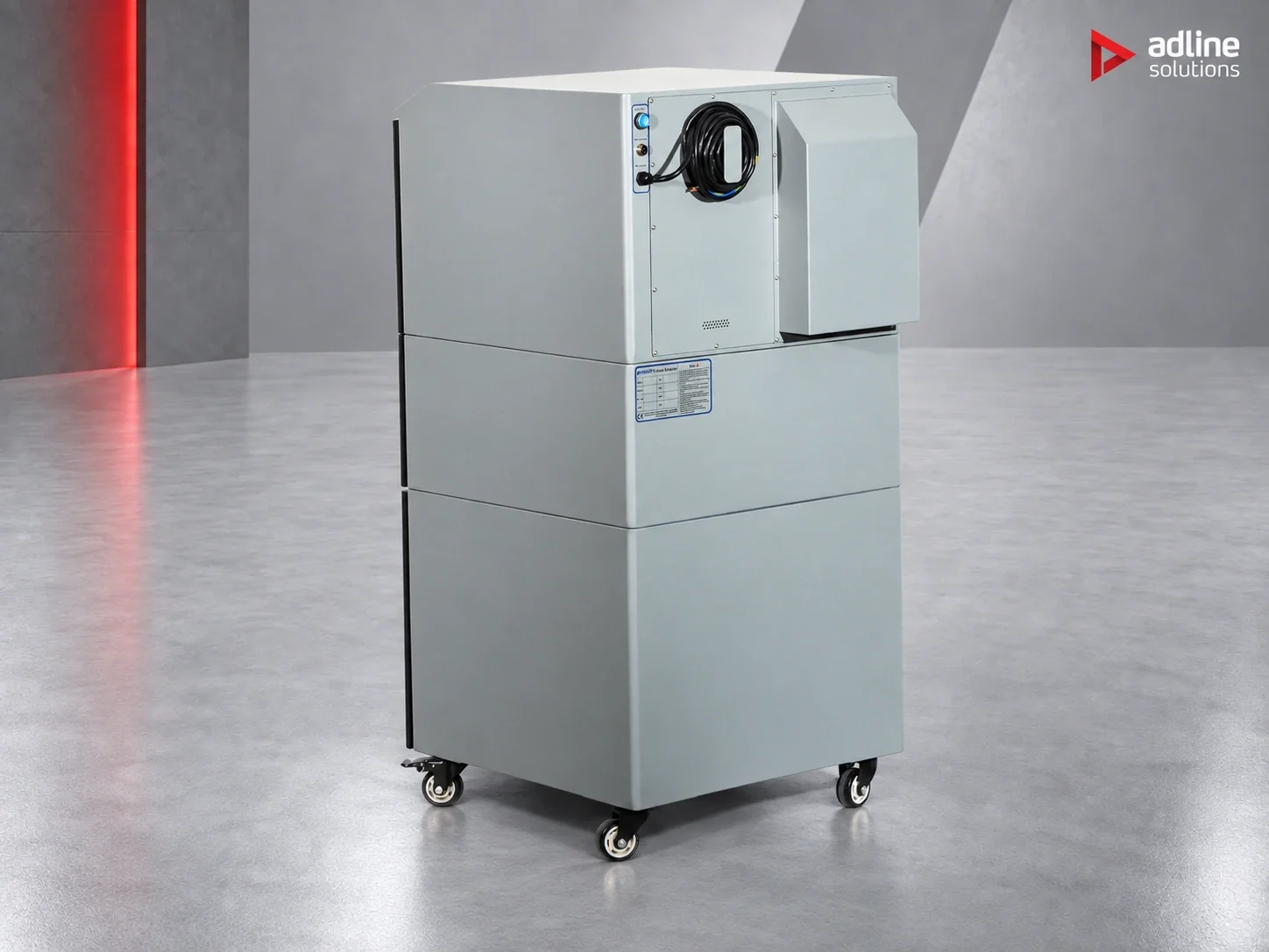 PURE-AIR PA-DS2400i fume and dust extractor — rear three-quarter view with cable