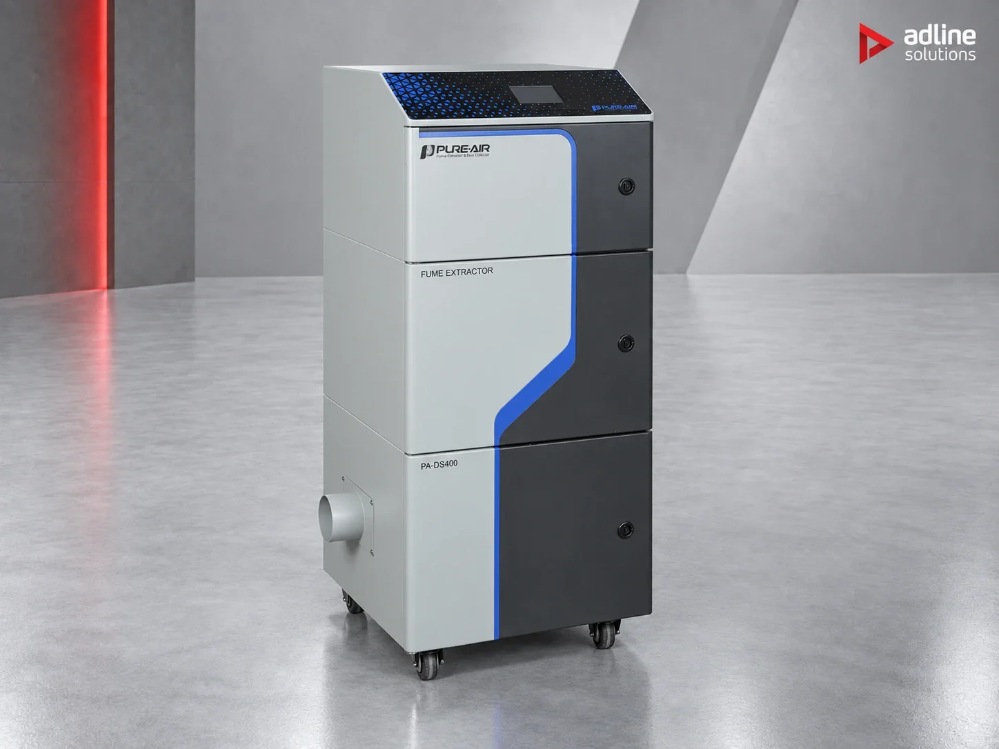 PURE-AIR PA-DS400 fume extractor, opposite front three-quarter view