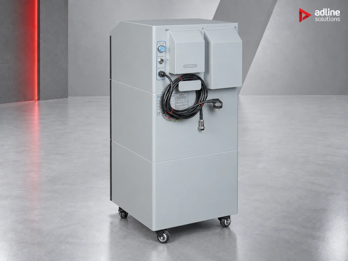 PURE-AIR PA-DS400 fume extractor, rear view with power and signal connections