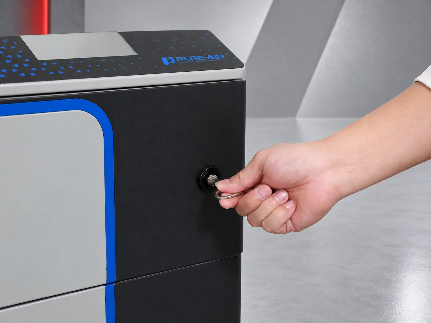 PURE-AIR PA-DS400i lockable filter compartment detail