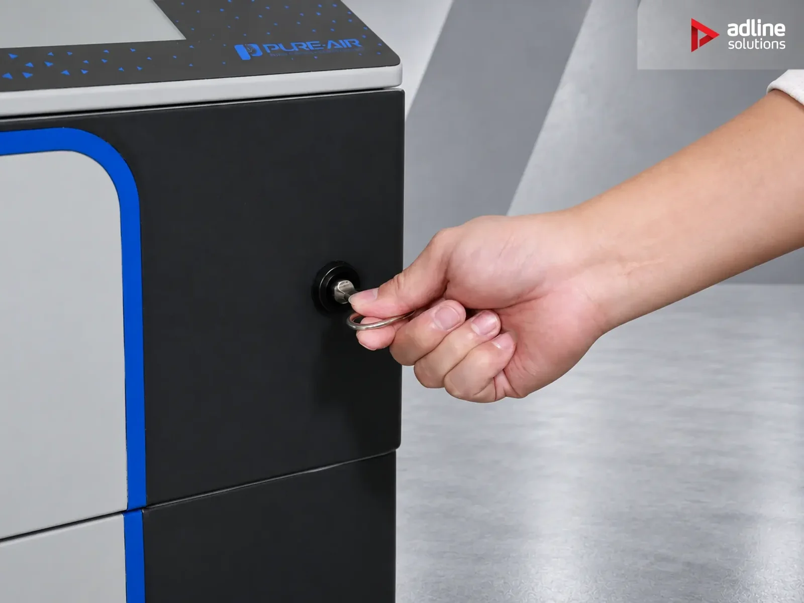 PURE-AIR PA-DS500i lockable filter compartment detail
