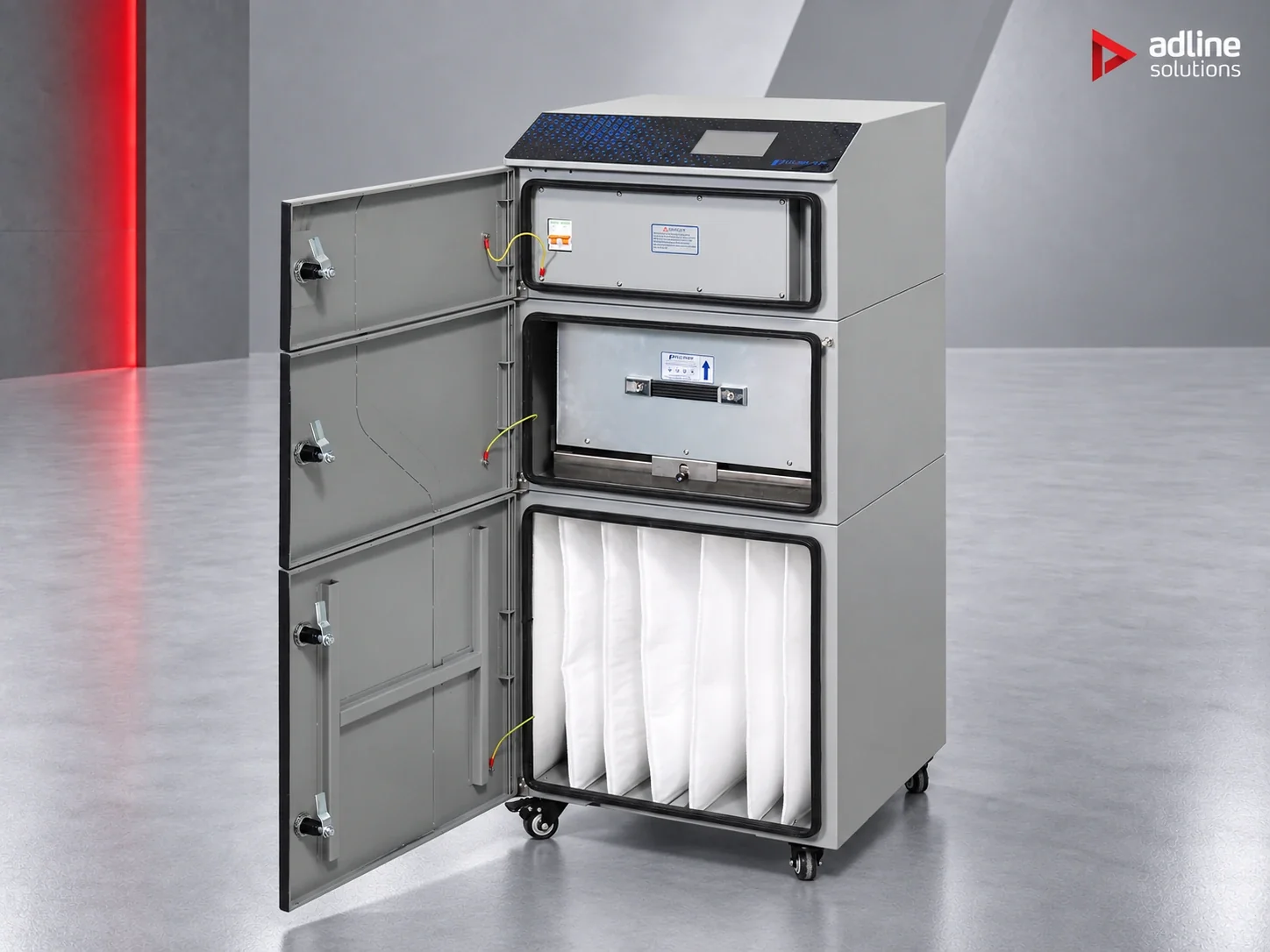 PURE-AIR PA-DS800i — open cabinet and filter compartments