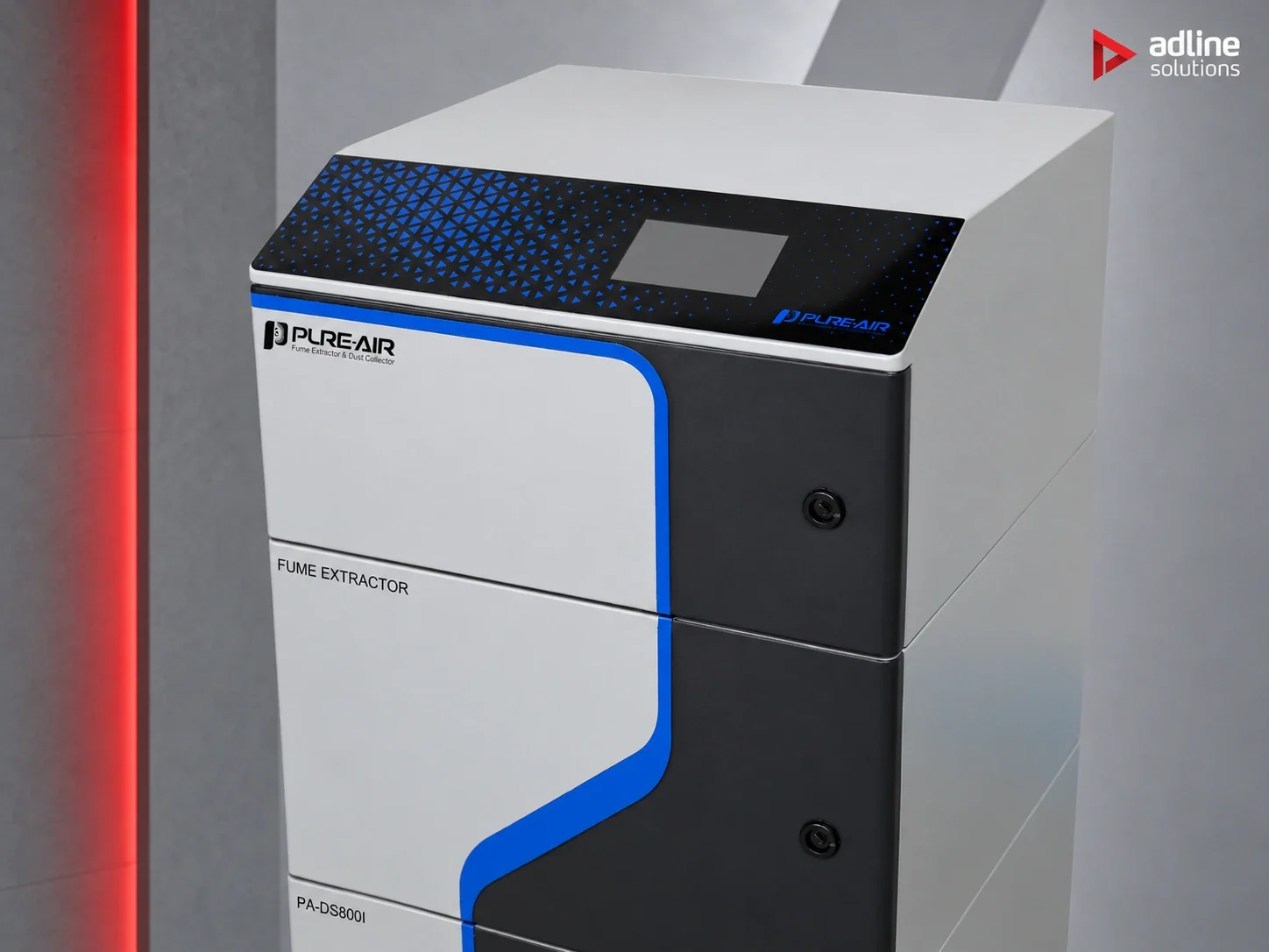 PURE-AIR PA-DS800i — upper cabinet and intelligent control detail