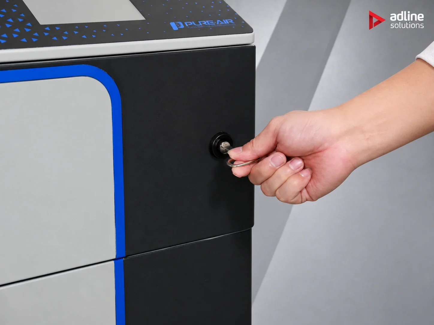 PURE-AIR PA-DS800i — lockable cabinet detail