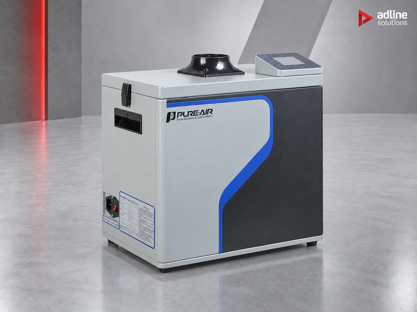 PURE-AIR PA-F250s compact fume extractor, front three-quarter view