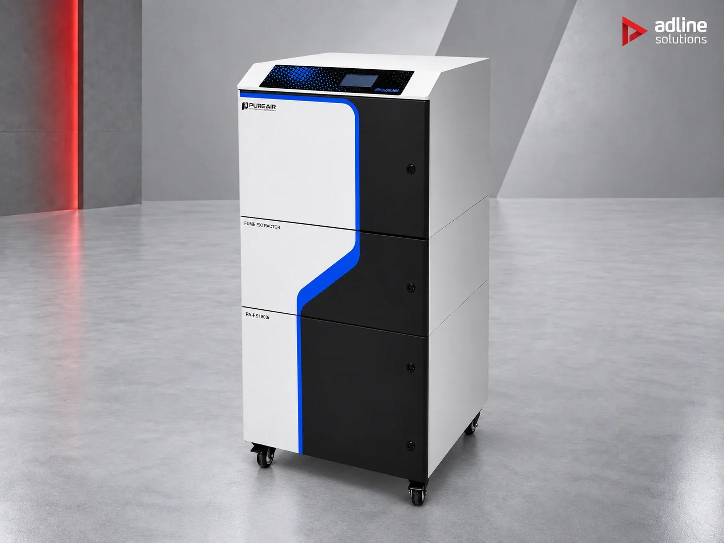 PURE-AIR PA-FGS1600i fume and dust extractor — front three-quarter view