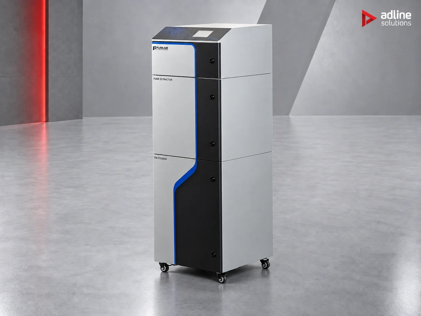PURE-AIR PA-FGS800i fume and dust extractor — opposite front three-quarter view
