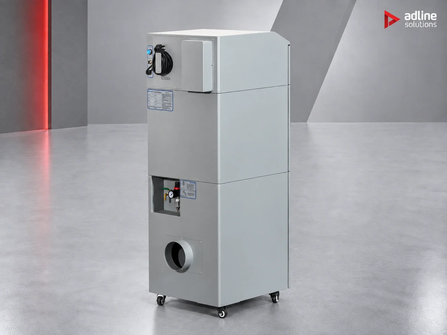 PURE-AIR PA-FGS800i fume and dust extractor — rear view with connections and extraction outlet