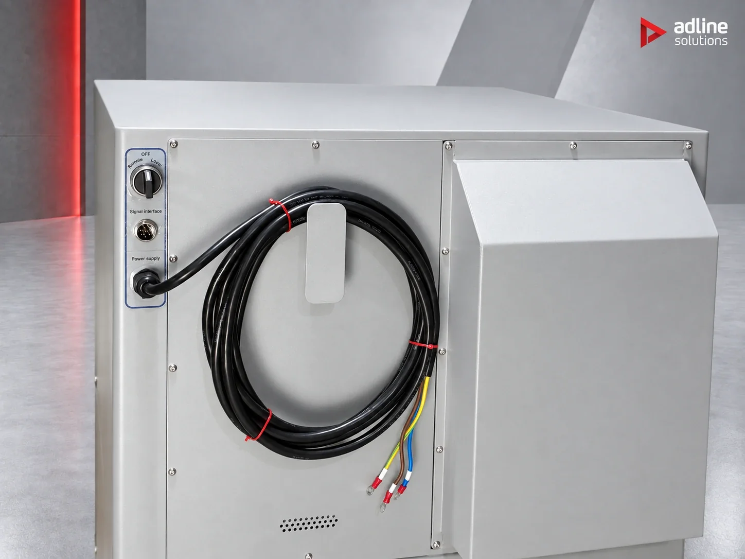 PURE-AIR PA-FS1600 fume and dust extractor — rear controls and cable detail
