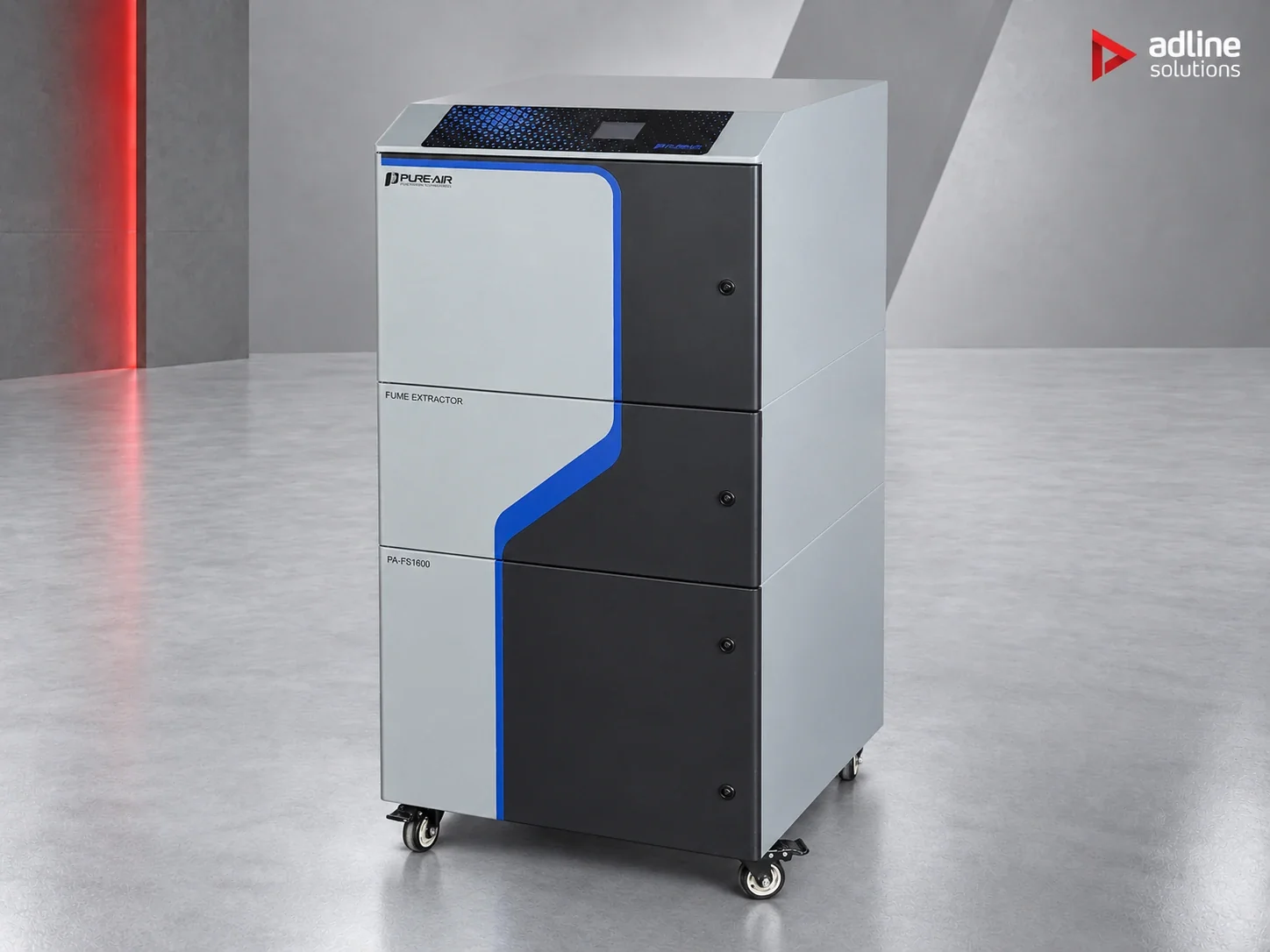 PURE-AIR PA-FS1600 fume and dust extractor — front three-quarter view