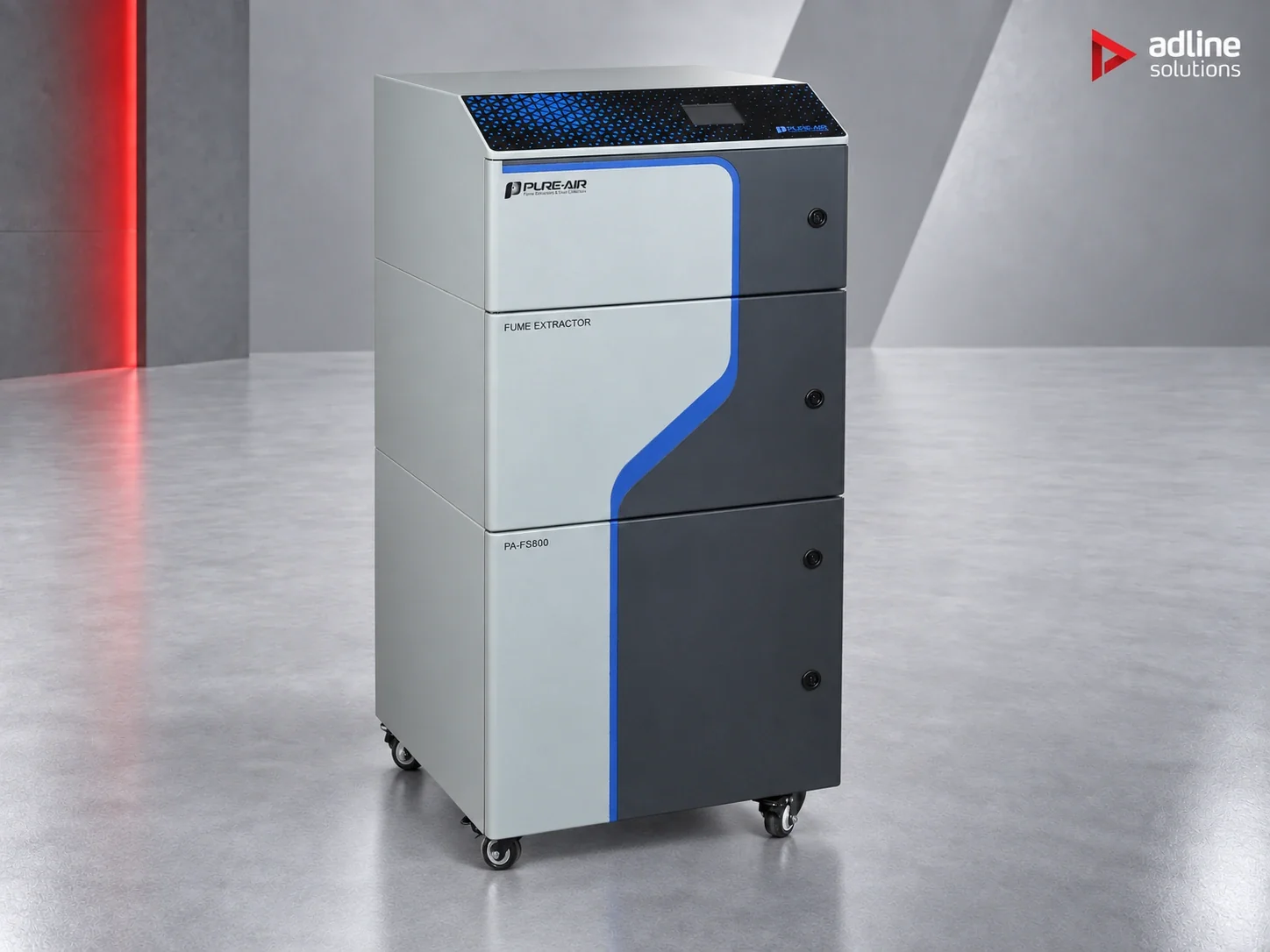 PURE-AIR PA-FS800 fume and dust extractor — alternate front three-quarter view