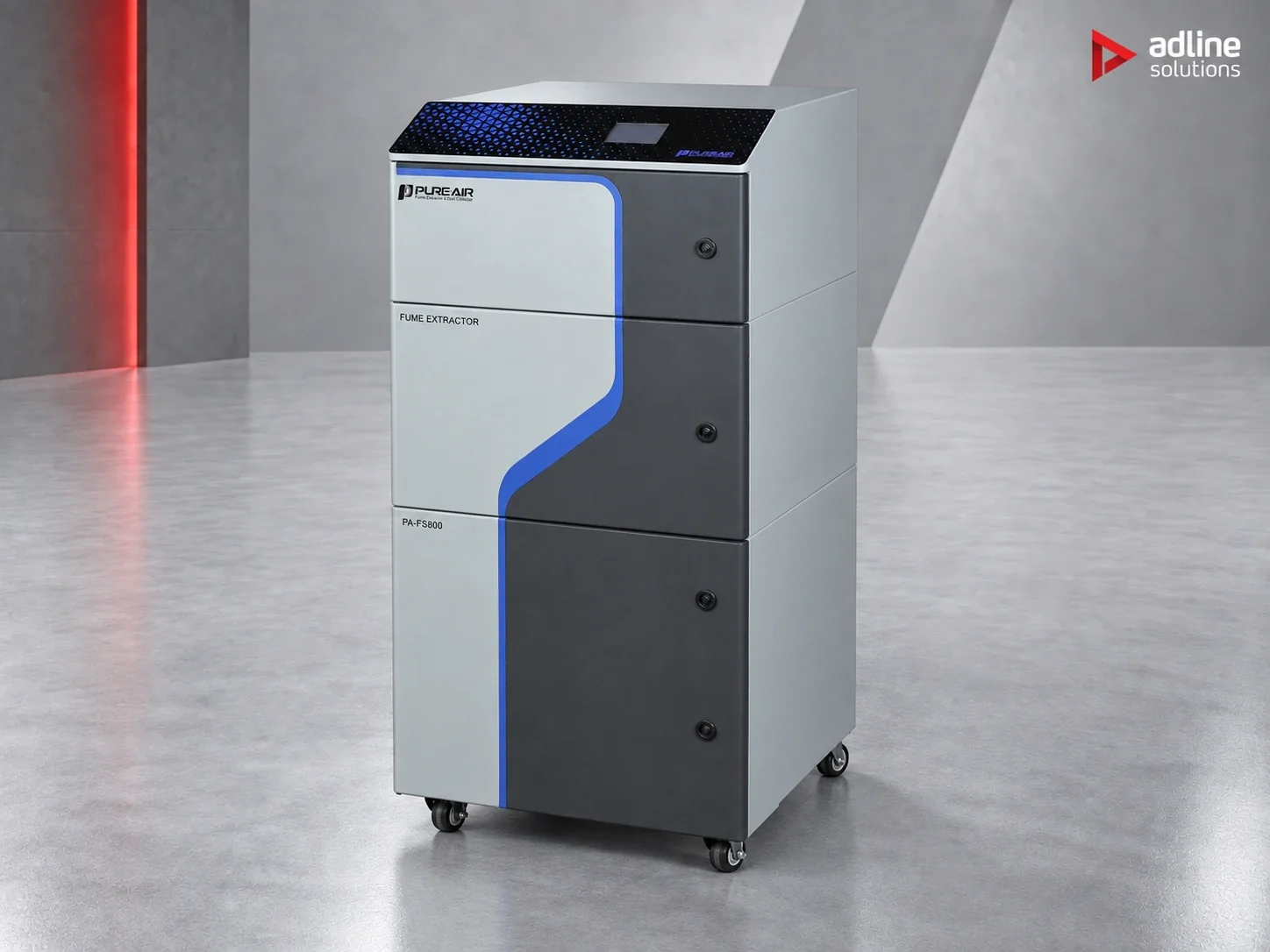 PURE-AIR PA-FS800 fume and dust extractor — front three-quarter view