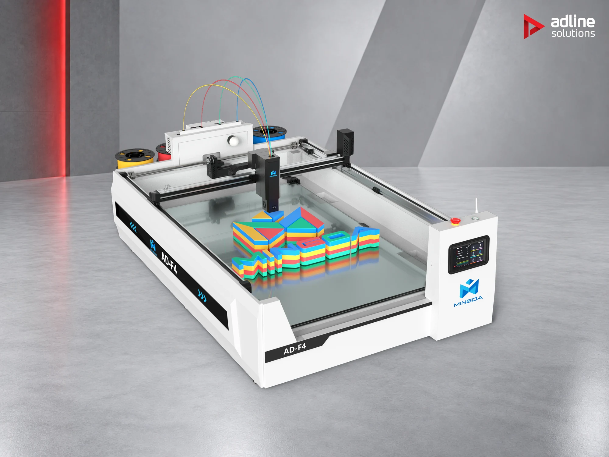MINGDA AD-F4 Pro channel letter 3D printer, side view