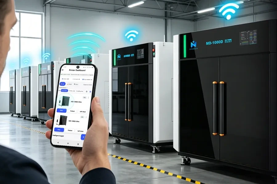 Mobile monitoring for a group of MINGDA Ultra printers