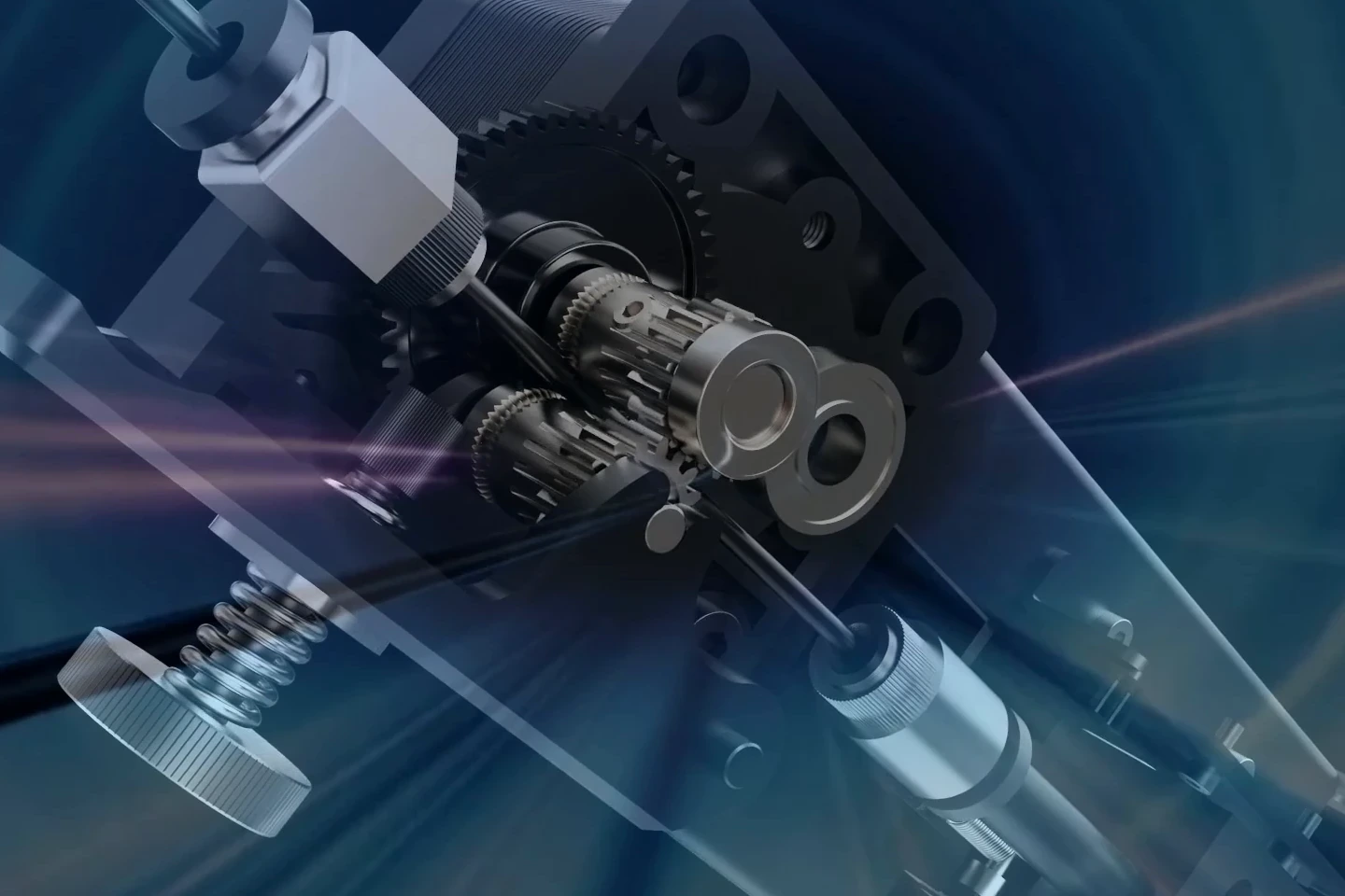 Assisted filament feeding mechanism inside the extruder
