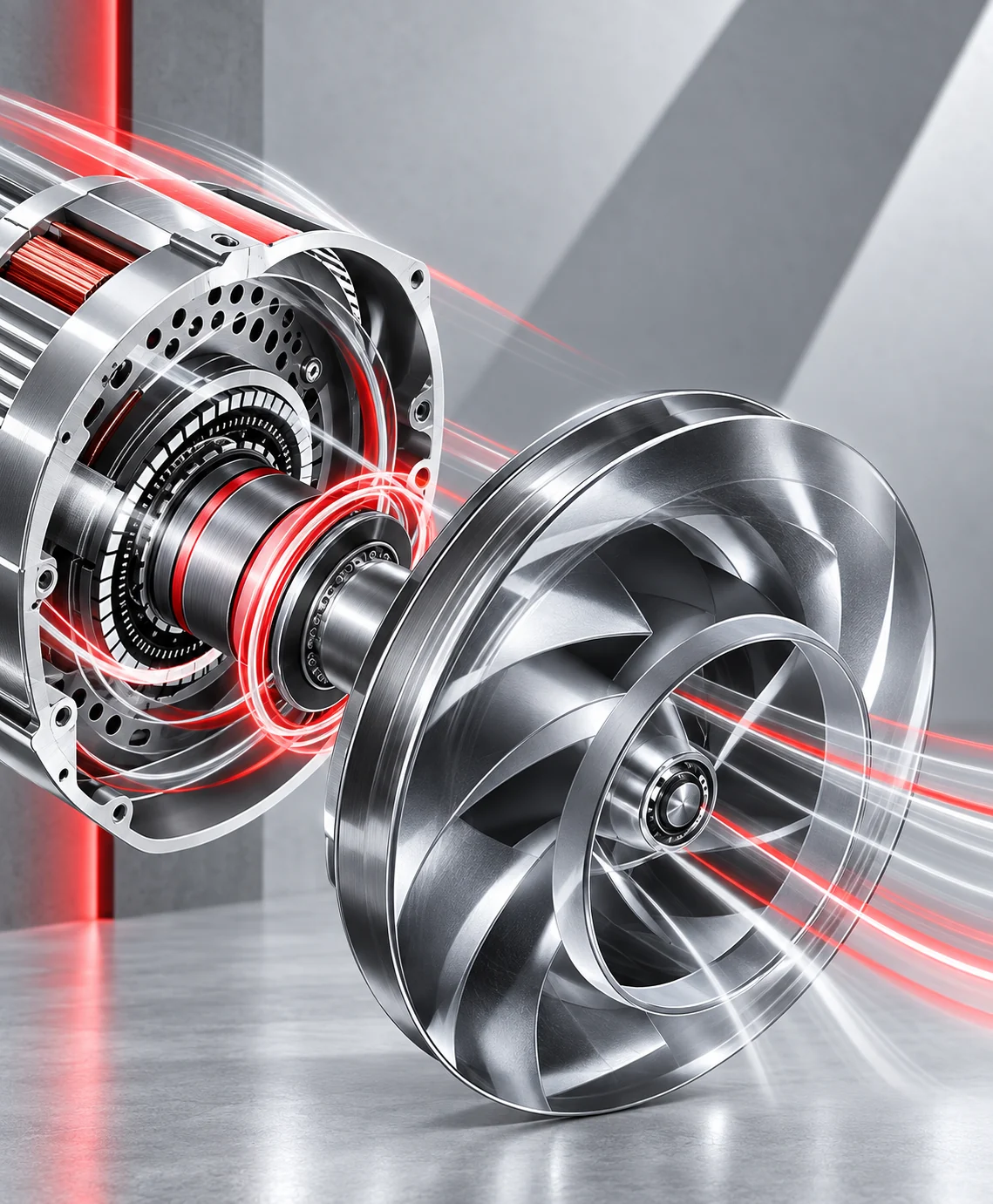 Brushless high-negative-pressure fan and impeller of the PURE-AIR FS-i